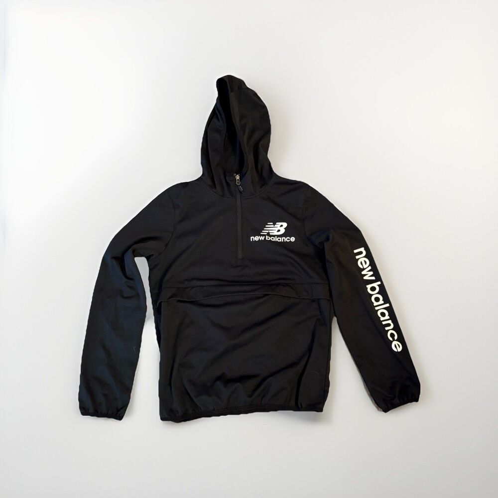New Balance Men's Jacket Black Half  Zip Polyester - RN 130893 Size S